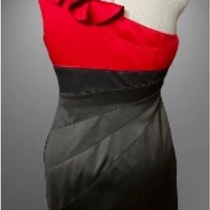 Elegant Red and Black Women's Dress